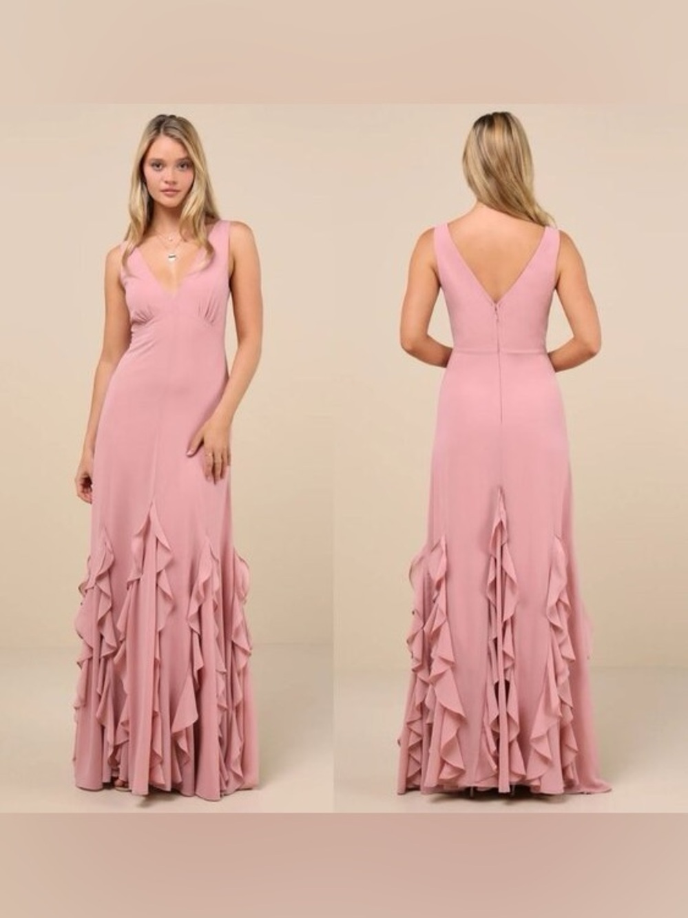 NWT lulus Rose Pink Maxi Dress